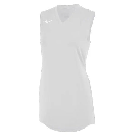 Mizuno Women's V-Neck Sleeveless Volleyball Jersey white