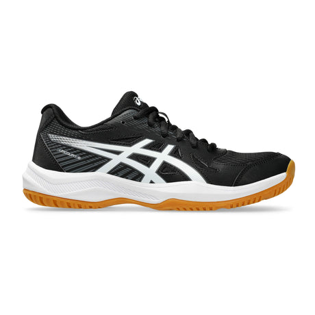 ASICS Women's Upcourt 6 Volleyball Shoe Black/White - 4