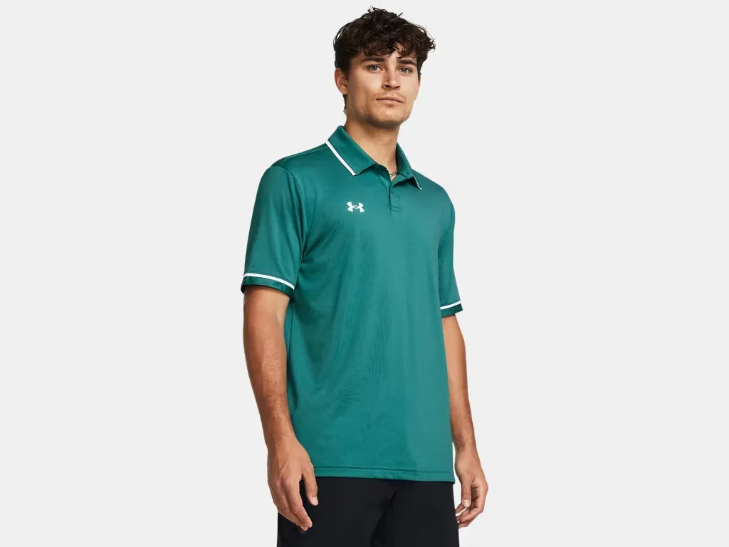 Under Armour Men's Team Tipped Polo Coastal Teal - 1