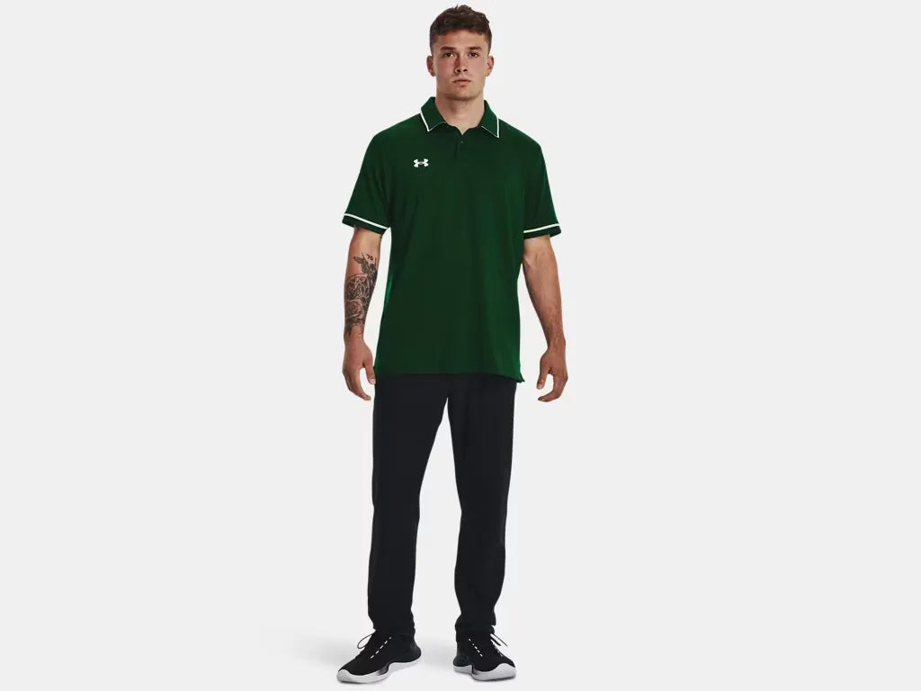 Under Armour Men's Team Tipped Polo Forest - 3