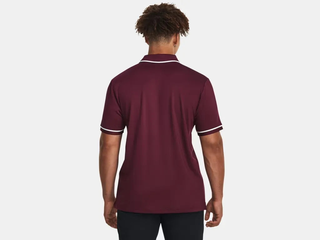 Under Armour Men's Team Tipped Polo Maroon - 2