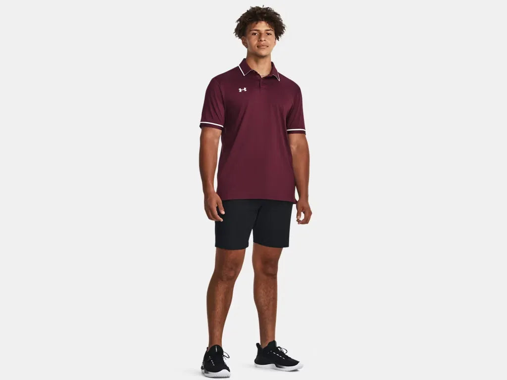 Under Armour Men's Team Tipped Polo Maroon - 3