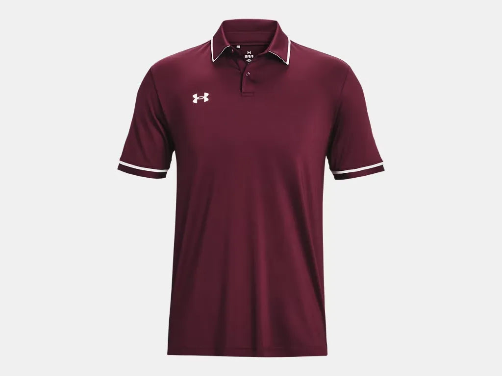 Under Armour Men's Team Tipped Polo Maroon - 4