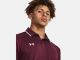 Under Armour Men's Team Tipped Polo Maroon - 6