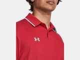 Under Armour Men's Team Tipped Polo Red - 6