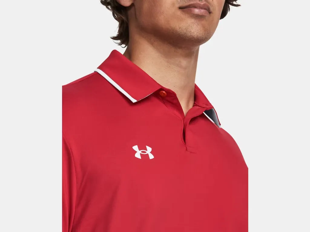 Under Armour Men's Team Tipped Polo Red - 6