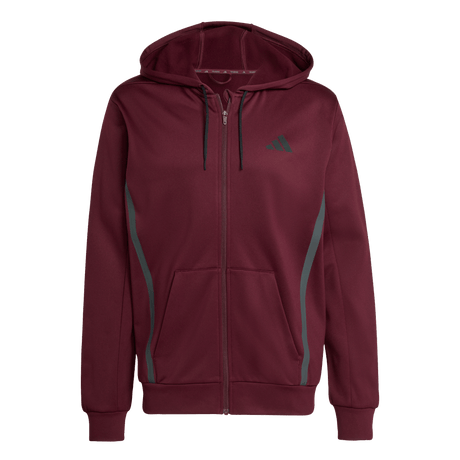adidas Men's Game&Go Full Zip Hoodie Maroon