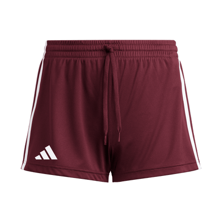 adidas Women's Three Stripe Short - 3" Inseam maroon front