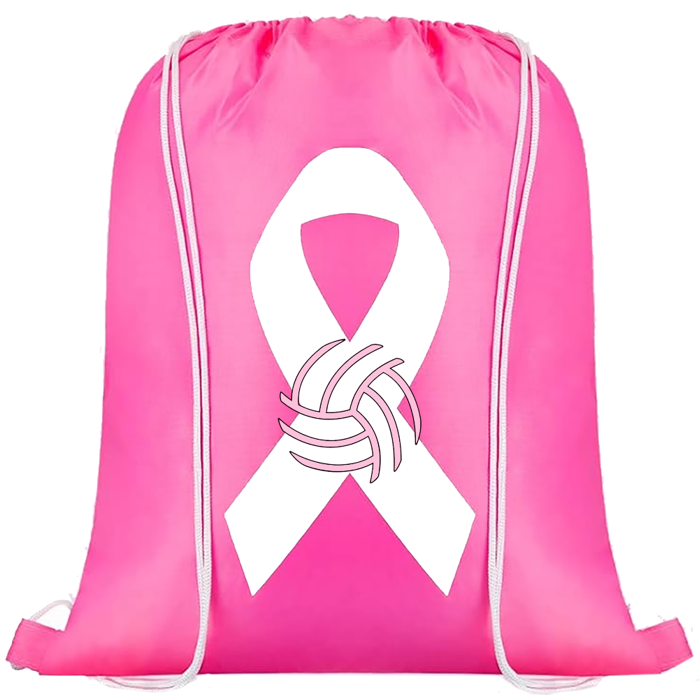 Pink Ribbon Volleyball Cinch Bag